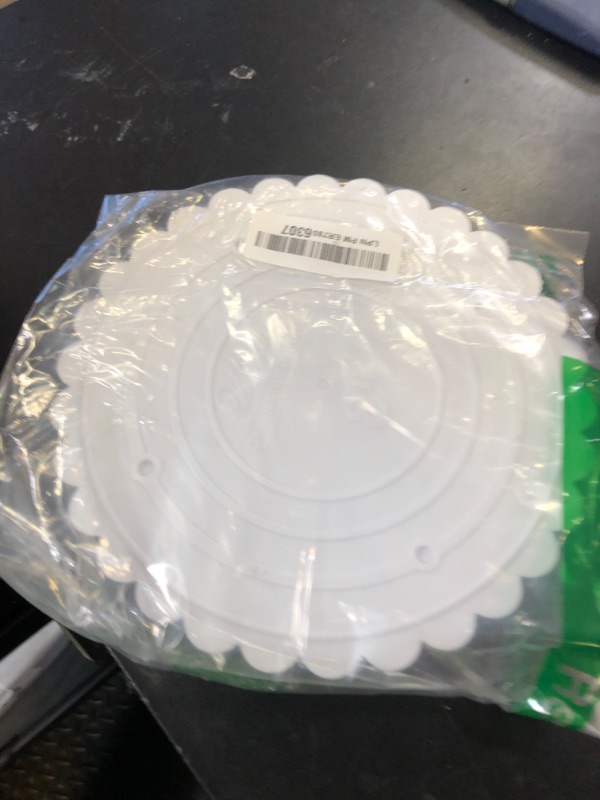 Photo 1 of Wilton Scalloped Edge Cake Separators For Tiered Cake, 8-Inch Seperator Plate, Wedding Cake Stand, Scalloped Edge Separator Plate (White)
