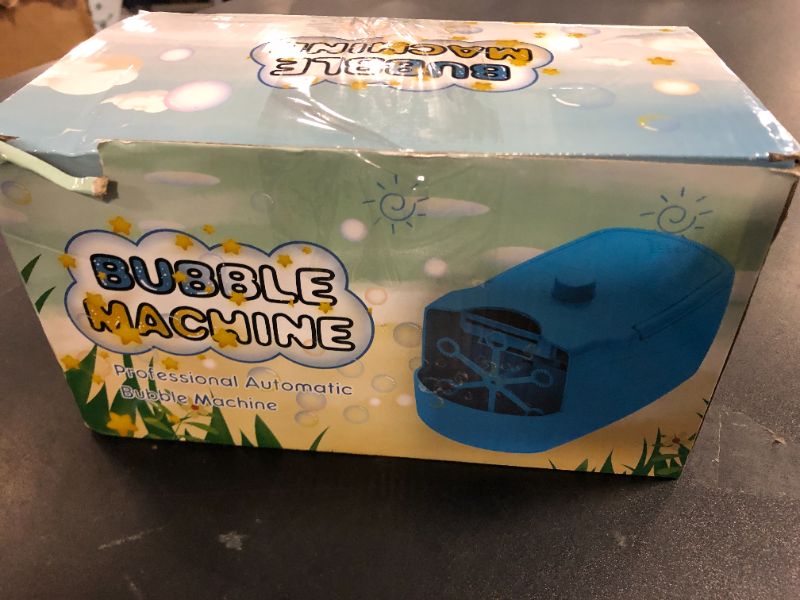 Photo 1 of Bubble Machine, Bubbles Blower for Parties with 2 Speeds (Blue)