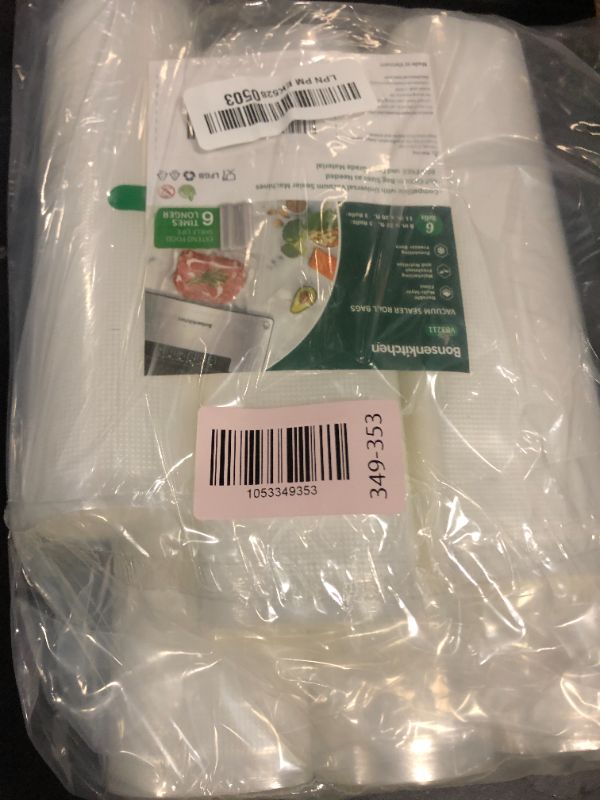 Photo 1 of Bonsenkitchen Vacuum Sealer Rolls Bags, 6 Pack 3 Rolls 11" x 20' + 3 Rolls 8" x 20' Commercial Grade BPA Free Bag Rolls, Durable Customized Size Food Vac Bags for Storage and Sous Vide Cooking VB3211