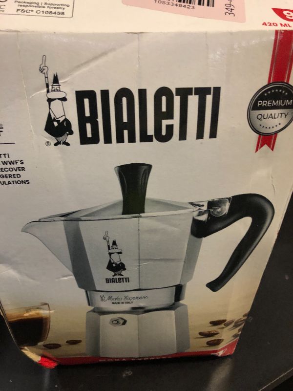 Photo 1 of Bialetti - Moka Express: Iconic Stovetop Espresso Maker, Makes Real Italian Coffee, Moka Pot 9 Cups (14 Oz - 420 Ml), Aluminium, Silver