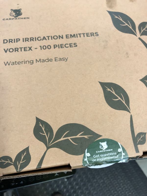 Photo 1 of CARPATHEN 100 Drip Irrigation Emitters Vortex - Drip Irrigation Parts for Irrigation Kit - 1/4 inch Irrigation Tubing Compatible - 360 deg Adjustable Fan Sprayer for Raised Garden Bed, Potted Plants