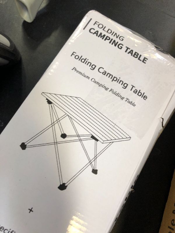 Photo 1 of Grope Portable Camping Table with Aluminum Table Top, Folding Beach Table Easy to Carry, Prefect for Outdoor, Picnic, BBQ, Cooking, Festival, Beach, Home (Black-S)