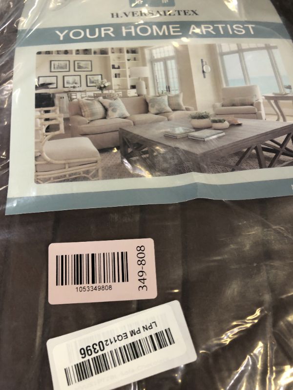 Photo 1 of H.VERSAILTEX High Stretch Sofa Slipcover 1-Piece Couch Cover Non Slip Sofa Cover with Elastic Bottom Thick Soft Sofa Covers Washable Polyester Spandex Jacquard Fabric Stripe Design(Sofa, Chocolate)