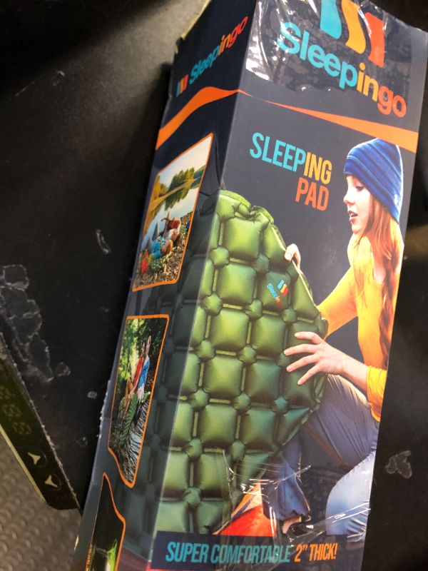 Photo 1 of Sleepingo Ultralight Sleeping Pad - Inflatable Sleeping Mat for Camping, Hiking, Backpacking - 74x22 Inches Compact Air Mattress, Waterproof Gear for Travel Outdoors - Green