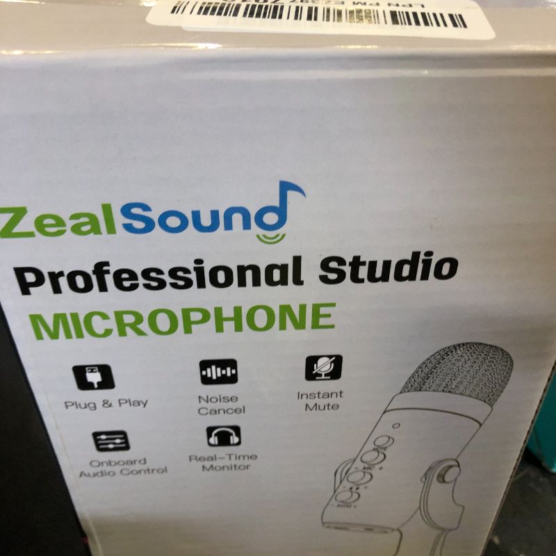 Photo 1 of ZealSound USB Microphone,Condenser Computer PC Mic,Plug&Play Gaming Microphones for PS 4&5.Headphone Output&Volume Control,Mic Gain Control,Mute Button Vocal,YouTube Podcast on Mac&Windows(Black)