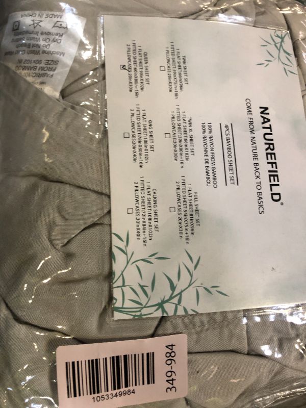 Photo 1 of NATUREFIELD Bed Sheets Set Queen Size (4pc), 100% Rayon Derived from Bamboo, Cooling Sheets with Fitted Deep Pockets, Hotel Luxury Bedding Sheets & Pillowcases