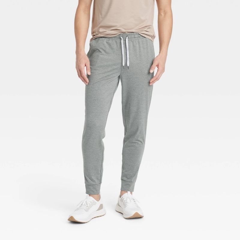 Photo 1 of (XL) Men's Soft Stretch Jogger Pants - All in Motion™ Sage Green XL: Recycled Polyester, Spandex, UPF 50+