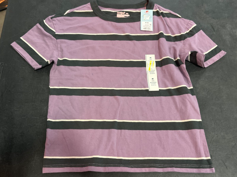 Photo 1 of (M) Boys' Short Sleeve Striped Oversized T-Shirt - Cat & Jack™ Brick Red M
