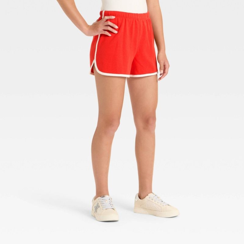 Photo 1 of (XL) Girls' French Terry Dolphin Shorts - Art Class™ Orange Red XL