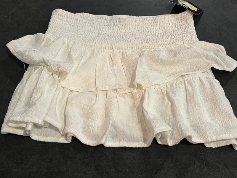 View 2 of (S) Girls' Smocked Tiered Mini Skirt - Art Class™ Off-White S
