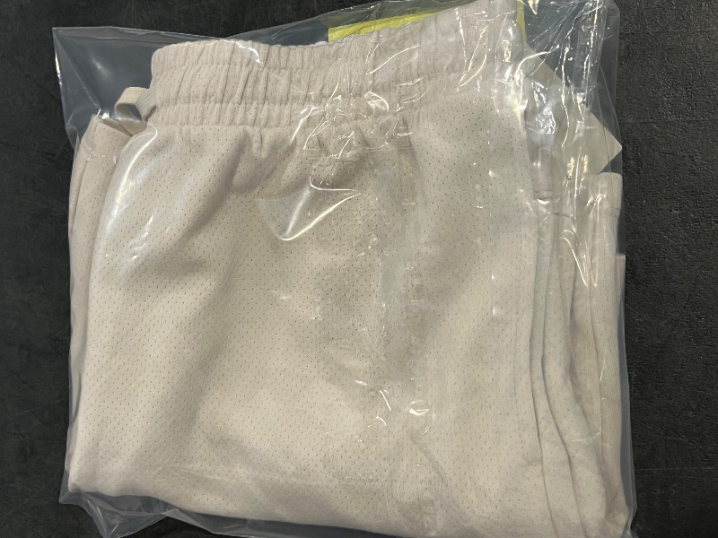 Photo 1 of (XL) Boys' Mesh Spacer Shorts - All in Motion™ Cream XL: Recycled Polyester Blend, Elastic Drawstring Waist, Above Knee Length