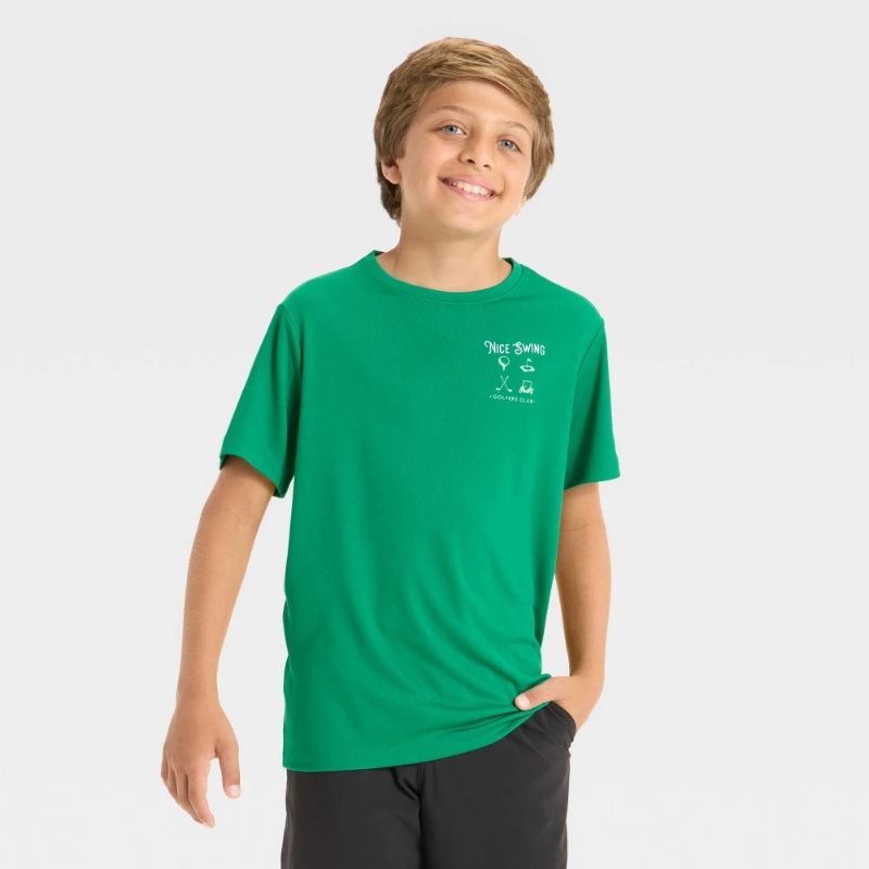 View 1 of (M) Boys' Short Sleeve Golf Graphic T-Shirt - All in Motion™ Green M

