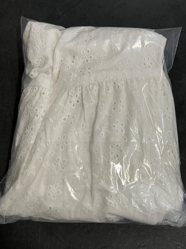 Photo 1 of (XL) Girls' Puff Sleeve Fit & Flare a-Line Dress - Art Class™ Off-White XL: Sweetheart Neckline, Lightweight Woven Cotton, Pullover Style
