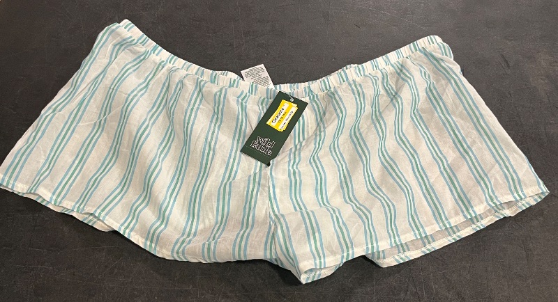 Photo 1 of (XL) Women's Pull-on Cover up Shorts - Wild Fable™ Cream XL: Low Rise, Stripe Pattern, Breathable Fabric