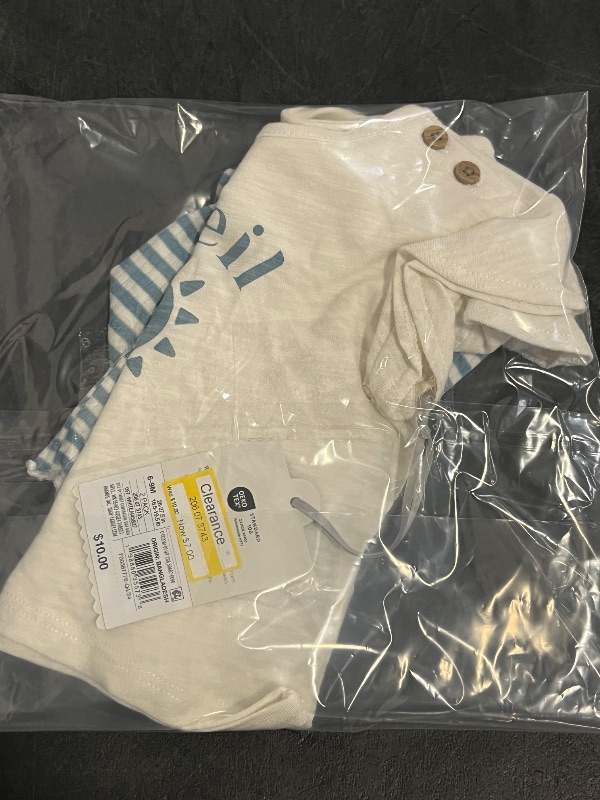Photo 1 of 6-9M Baby Girls' Soliel Modal T-Shirt & Bike Shorts Set - Cloud Island™ Off-White 6-9M
