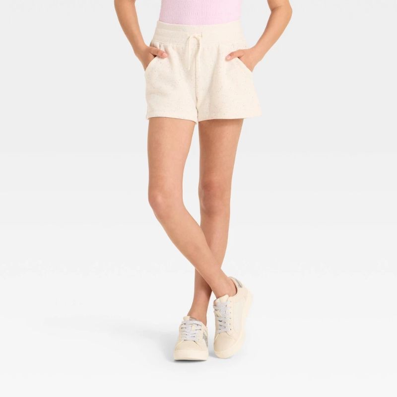 Photo 1 of (M) Girls' Fleece Shorts - Cat & Jack™ Cream M
