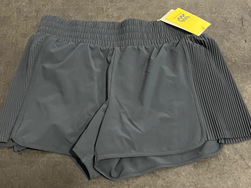 Photo 1 of (XL) Girls' Active Light Side Pleated Woven Shorts - All in Motion™ Navy Blue XL: Moisture Wicking, Quick Dry, 4-Way Stretch