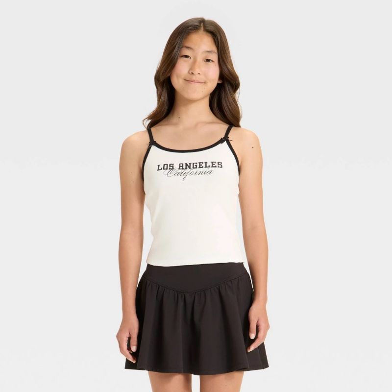 Photo 1 of (M) Girls' Graphic Cami - Art Class™ White M
