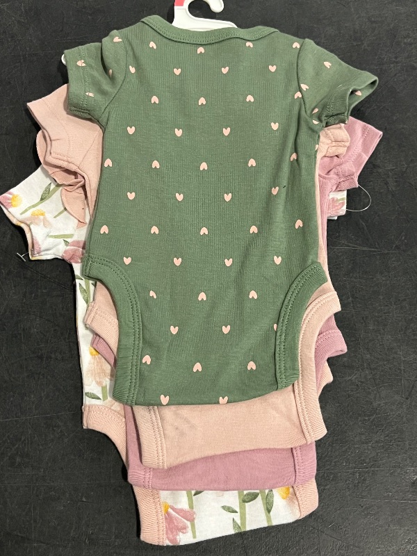 View 2 of (NB) 4Pk Cloud Island Baby Girls Floral Short Sleeve Bodysuit Set