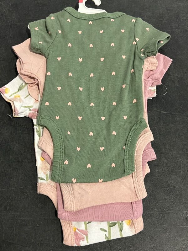 Photo 1 of (NB) 4Pk Cloud Island Baby Girls Floral Short Sleeve Bodysuit Set