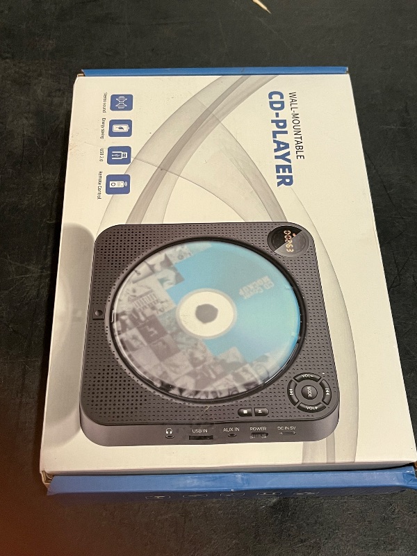 Photo 1 of *BLACK* CD Player for Home, CD Player Portable with Speakers, Bluetooth CD Music Player with Remote Control, Dust Cover, Support FM Radio, AUX in Cable&USB,Repeat
