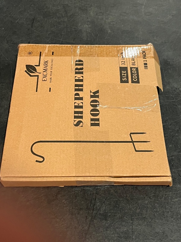 Photo 1 of EXCMARK Shepherd Hook Adjustable Height 32/24/16’’ 1/2 inch Thick Use at Weddings, Hanging Solar Lights, Lanterns, Bird Feeders, Metal Hanger Hook (Black,32inch). U.S. Patent.
