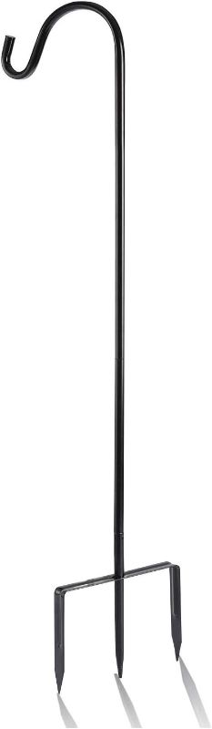 Photo 1 of EXCMARK Shepherd Hook Adjustable Height 32/24/16’’ 1/2 inch Thick Use at Weddings, Hanging Solar Lights, Lanterns, Bird Feeders, Metal Hanger Hook (Black,32inch). U.S. Patent.
