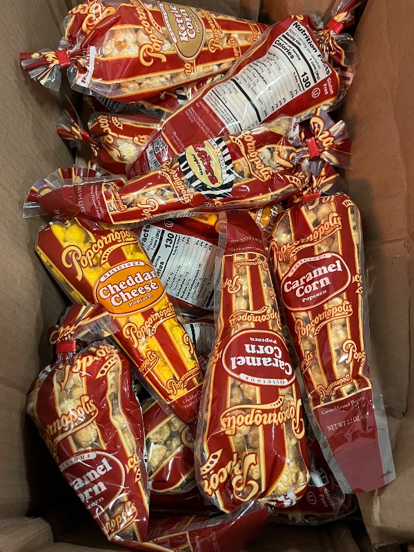 Photo 1 of Expire 01-23-26* Popcornopolis Gourmet Popcorn Cone (12 PK) Assorted Flavors – Zebra, Cheddar Cheese, Caramel & Kettle Corn Popcorn, Great for Gifting & Sharing
