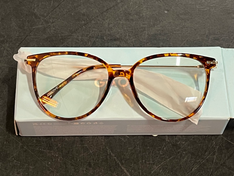 Photo 1 of Gaoye Blue Light Blocking Glasses - Trending Round TR90 Frames, Metal Arms, UV400 Protection - Matching Soft Case

