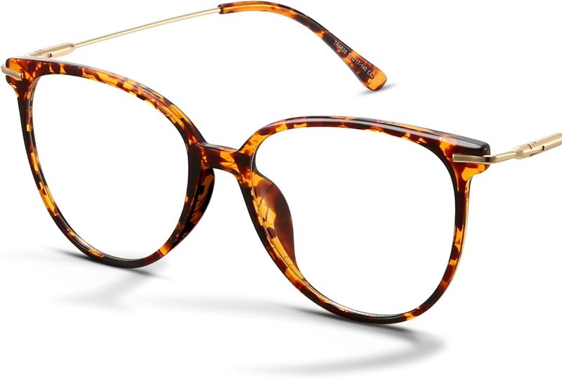 Photo 1 of Gaoye Blue Light Blocking Glasses - Trending Round TR90 Frames, Metal Arms, UV400 Protection - Matching Soft Case
