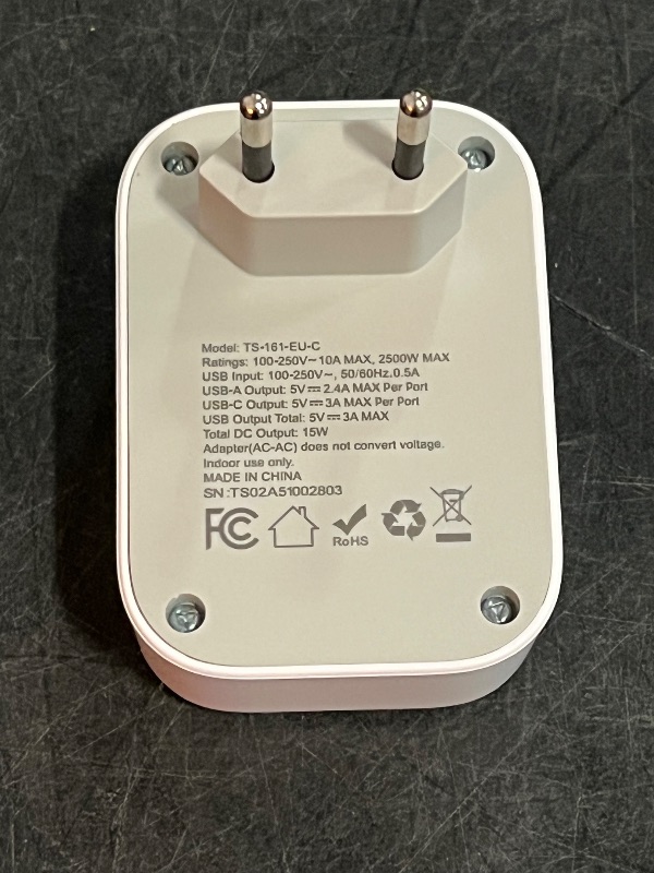 Photo 1 of 2 Pack European Plug Adapter USB C, TESSAN US to Europe Adapter 4 Outlets 3 USB Charger, Type C International Power Adaptor to Italy Spain France Portugal Iceland Germany, Europe Travel Essentials
