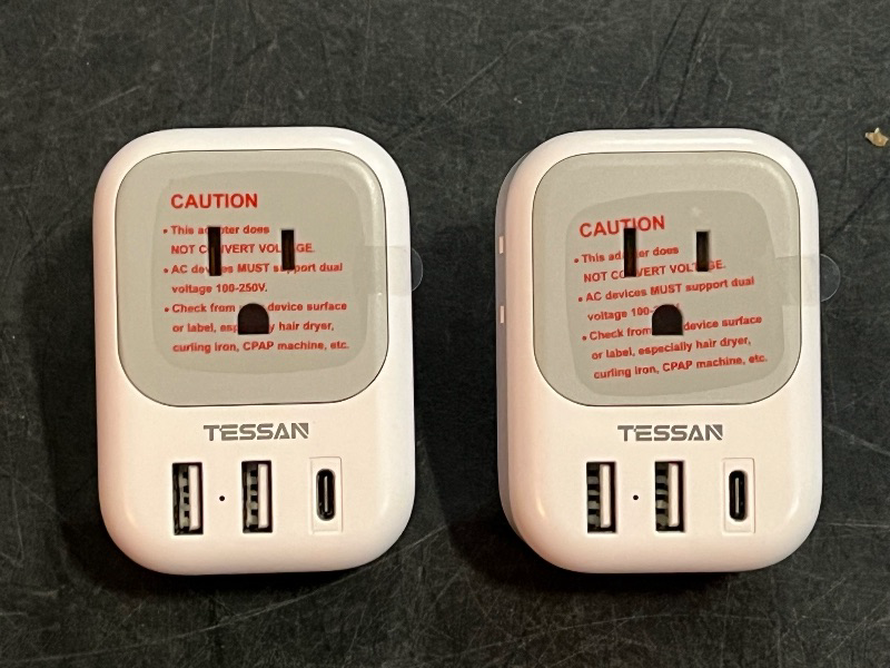 Photo 1 of 2 Pack European Plug Adapter USB C, TESSAN US to Europe Adapter 4 Outlets 3 USB Charger, Type C International Power Adaptor to Italy Spain France Portugal Iceland Germany, Europe Travel Essentials

