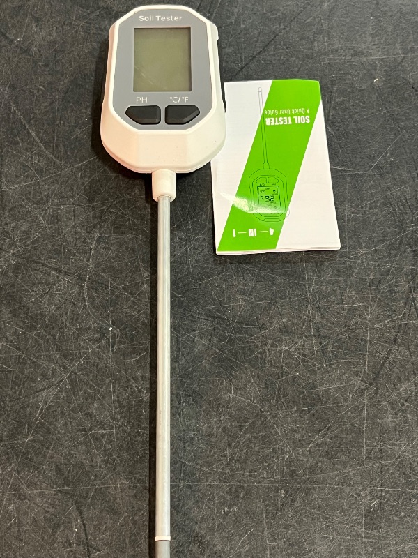 Photo 1 of 4-in-1 Soil Moisture Meter, Digital Plant Temperature/Soil Moisture Test & PH Meter/Sunlight Intensity, Backlight LCD Display for Gardening, Farming and Outdoor Plants
