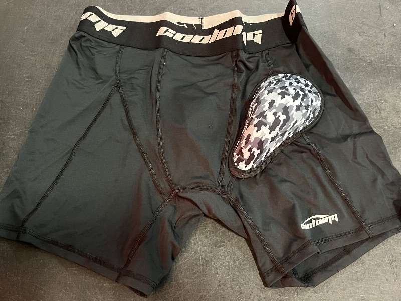 Photo 1 of (XL) COOLOMG Mens Compression Shorts with Cup Athletic Baseball Underwear for Football MMA Lacrosse Field Hockey