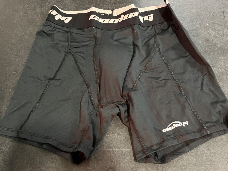 Photo 1 of (XL) COOLOMG Mens Compression Shorts with Cup Athletic Baseball Underwear for Football MMA Lacrosse Field Hockey