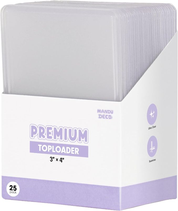 Photo 1 of *Only 7* Mandu Deco Toploaders for Kpop Album Photocards or Trading Cards, 3" x 4" (Pack of 25)