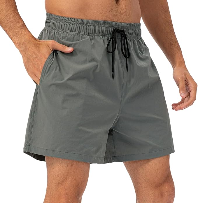 Photo 1 of (M) Mens Lightweight Breathable Lining Workout Shorts, Men’s Running Gym Sports Training Shorts, 5" Quick Dry with Liner
