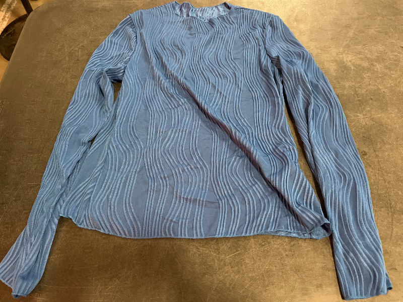 Photo 1 of (L) (PRETTYGARDEN Women's Tops 2025 Fall Fashion Long Sleeve Crewneck Blouse Slim Fit Textured Basic Knit T Shirt Y2k Clothes