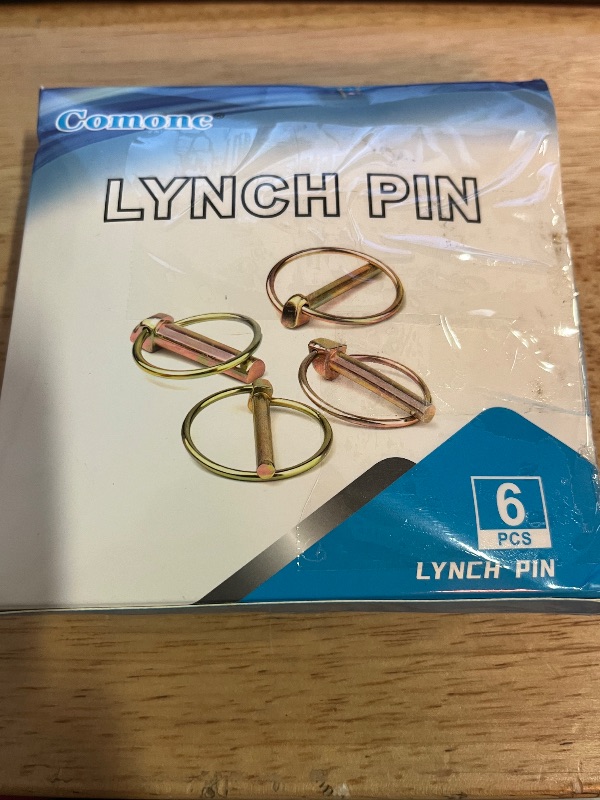 Photo 1 of  6 Pcs 7/16 Inch Lynch Pin with Ring, Heavy Duty Round Linch Pins Assortment for Farm Tractors, Trucks, Trailers, Mowers (7/16”x1-3/4”)