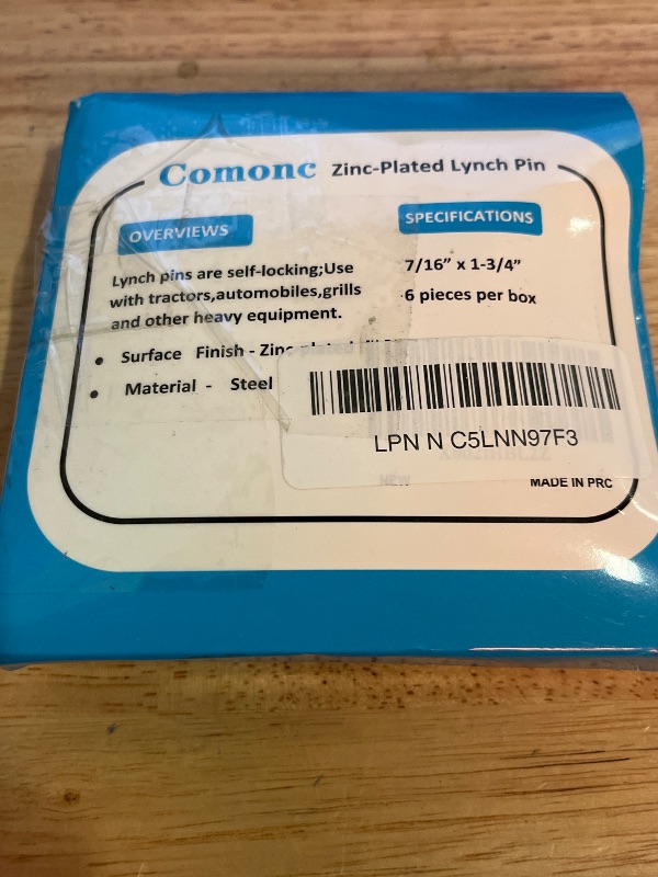 Photo 1 of  6 Pcs 7/16 Inch Lynch Pin with Ring, Heavy Duty Round Linch Pins Assortment for Farm Tractors, Trucks, Trailers, Mowers (7/16”x1-3/4”)