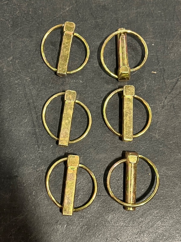 Photo 1 of  6 Pcs 7/16 Inch Lynch Pin with Ring, Heavy Duty Round Linch Pins Assortment for Farm Tractors, Trucks, Trailers, Mowers (7/16”x1-3/4”)