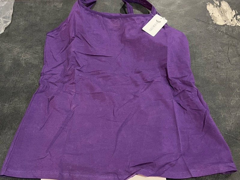 Photo 1 of (L) V FOR CITY Women's Cotton Tank Top with Shelf Bra Adjustable Wider Strap Camisole Basic Cami Tanks
