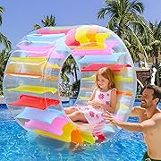 Photo 1 of  Giant Inflatable Wheel Roller, Colorful Water Rolling Wheel Float for Kids Summer Swimming Pool Parties, Rolling on The Lawn, Indoor Outdoor Fun Toys for Games Supplies