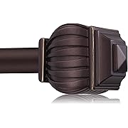 Photo 1 of Bronze Curtain Rods for Windows 48 to 84 Inches Adjustable Heavy Duty 1" Diameter Window Curtain Rod with Decorative Finials for Bedroom Kitchen Living Room
