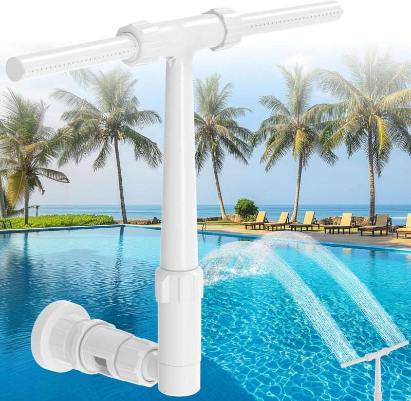 Photo 1 of Dual Spray Pool Fountain, 10-20°F Cooler Water for Above/In-Ground Pools, Dual Spray Waterfall Sprinkler Fountain, Adjustable Waterfall Cooling and Relaxation (Upgraded White