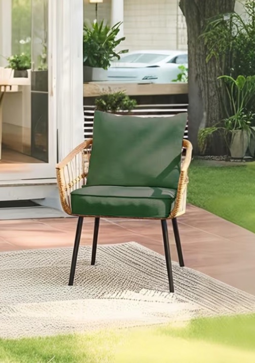 Photo 1 of Outdoor Deep Seat Cushions for Patio Furniture, Waterproof & Fade Resistant Replacement Cushions with Removable Covers, 24 x 24 Inch, Dark Green
