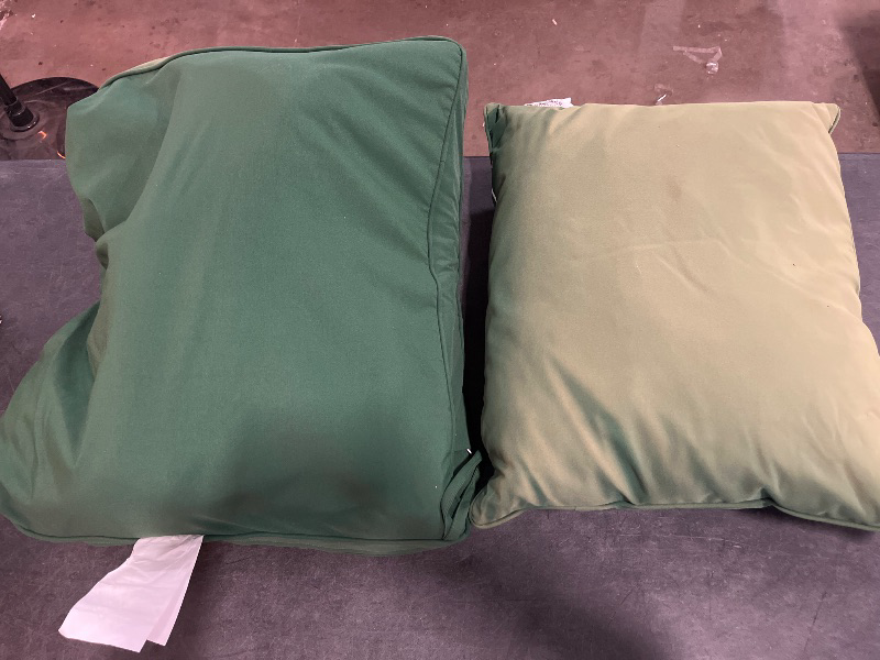 Photo 1 of Outdoor Deep Seat Cushions for Patio Furniture, Waterproof & Fade Resistant Replacement Cushions with Removable Covers, 24 x 24 Inch, Dark Green
