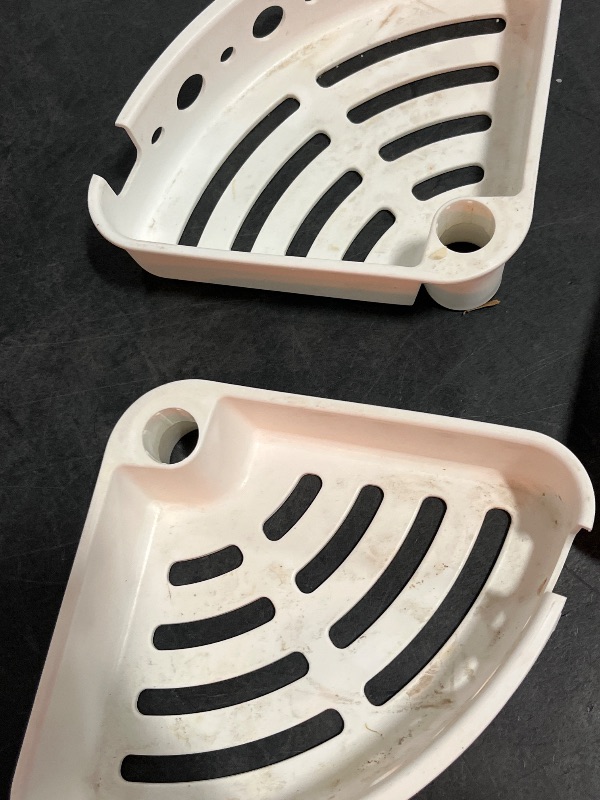 Photo 1 of ELYKEN 3 Tier Shower Caddy Organizer Shelf Corner, 14.4 x 11.2 x 22.4 Inches, Rustproof, Plastic Shower Rack Stands for Inside Bathroom, Bathtub, White