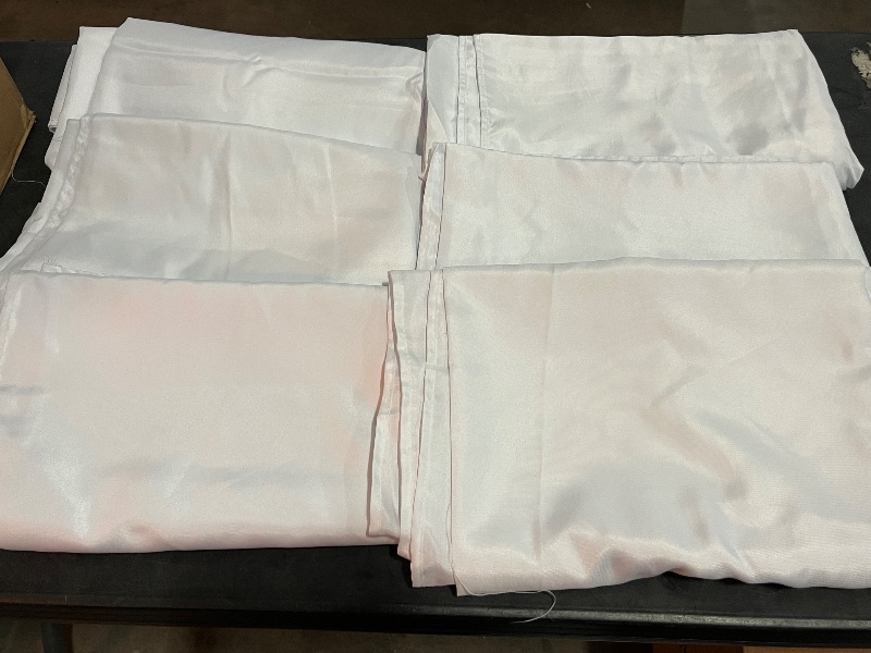 Photo 1 of Easy-Going 6 Pack White Tablecloths 60x102 Inch for 6 Ft Rectangle Table, Washable Polyester Waterproof Stain Resistant Table Cloth, Decorative Table Cover for Kitchen, Dining Tables, Events