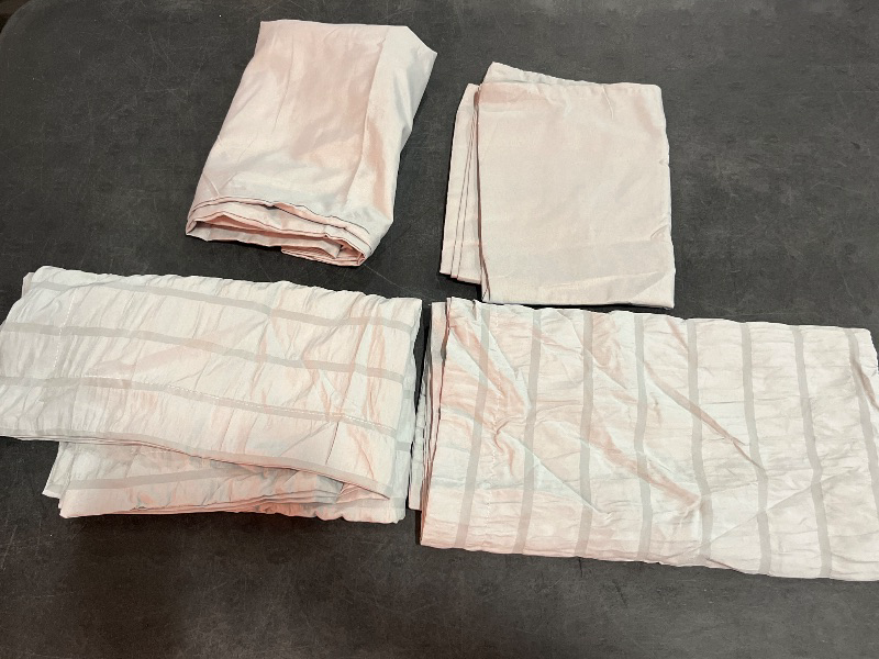 Photo 1 of HYMOKEGE Light Grey Queen Comforter Set Seersucker 7 Pieces, All Season Luxury Bed in a Bag for Bedroom, Bedding Set with Comforters, Sheets, Pillowcases & Shams